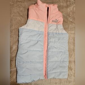 Puma Kids Vest in Pink and White